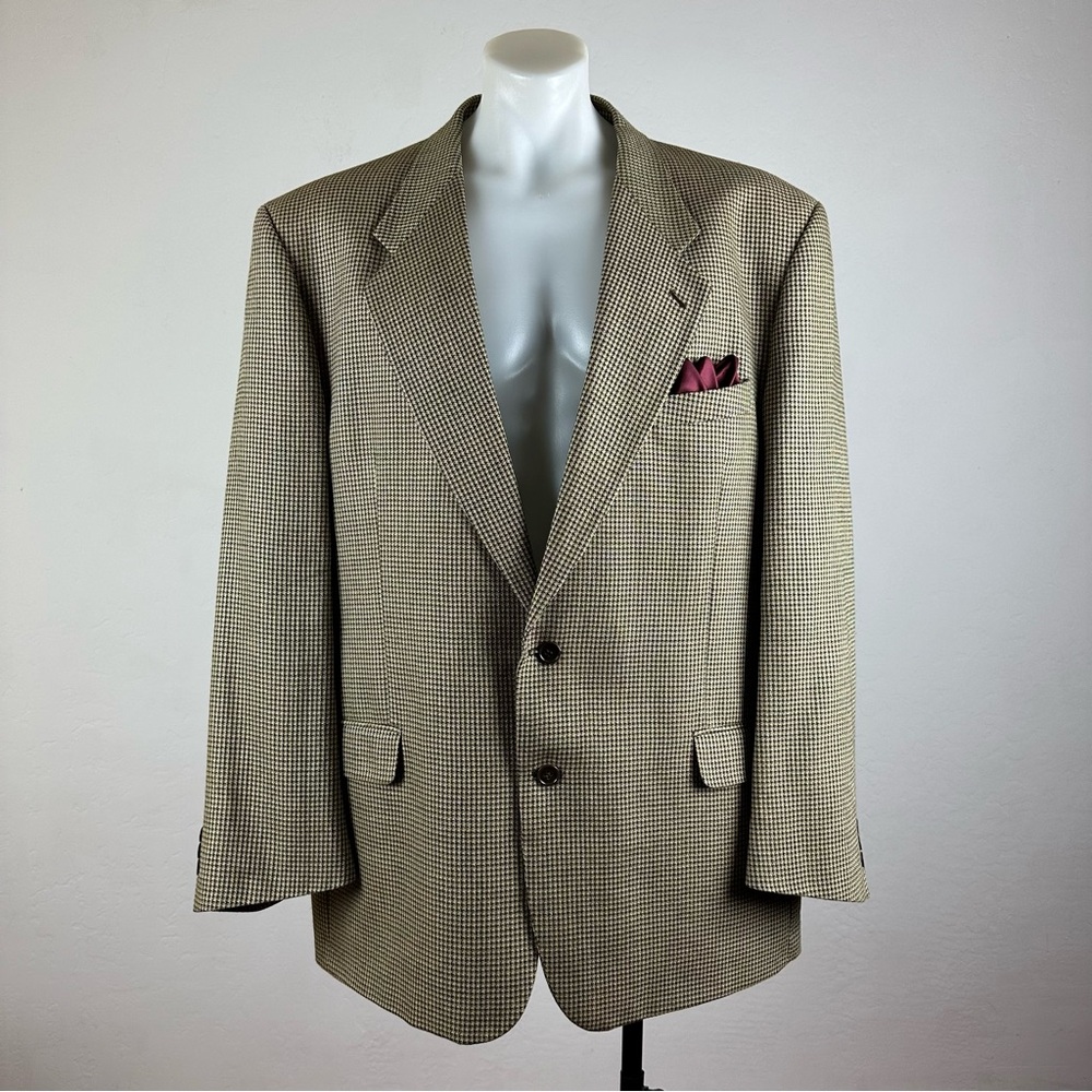 Louis Feraud Silk XXL Houndstooth Blazer